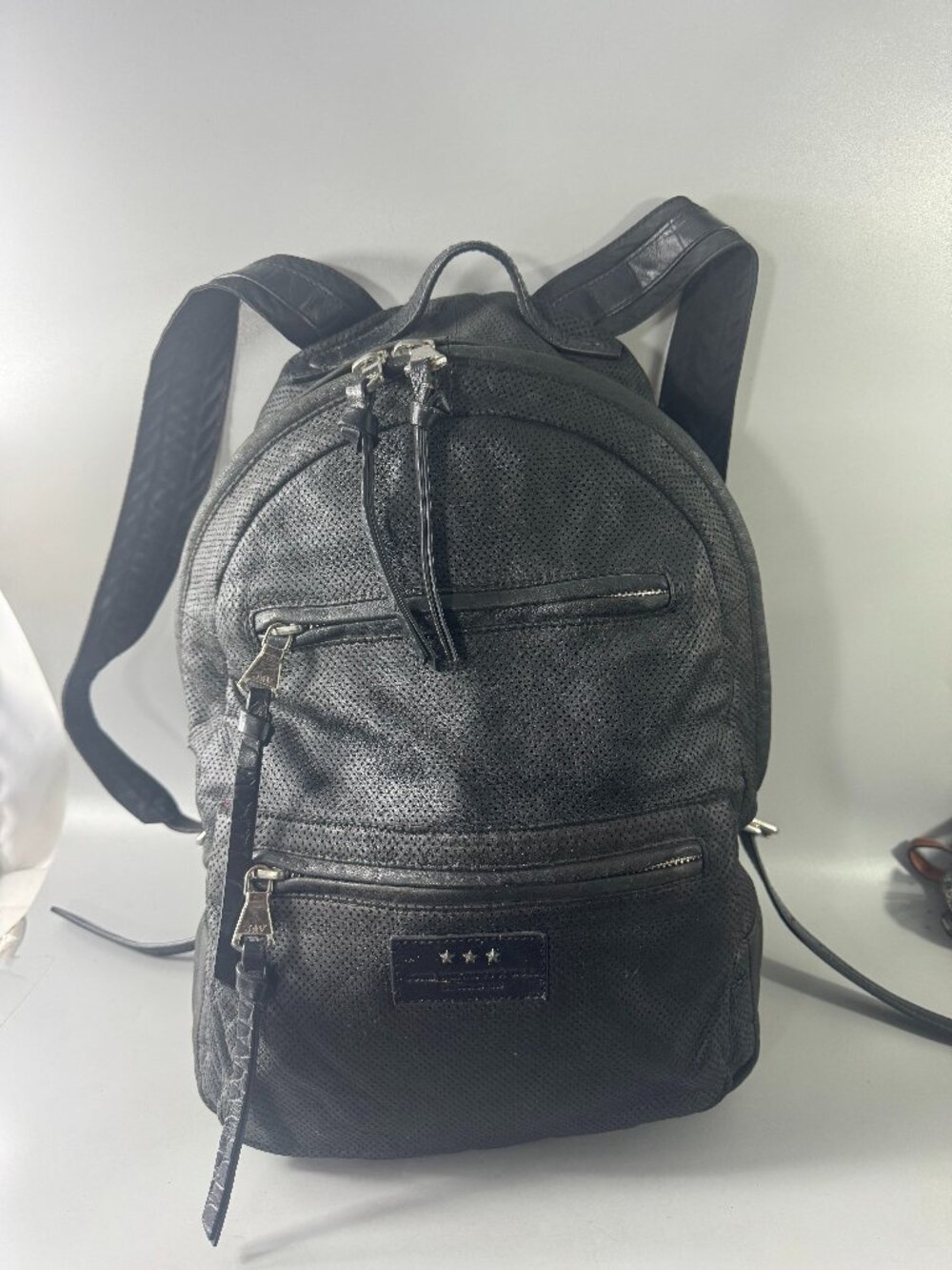 Authentic John Varvatos Star USA Perforated Leather Backpack